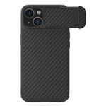 Nillkin Synthetic Fiber S Case iPhone 14 Hülle mit Kameraabdeckung, schwarz