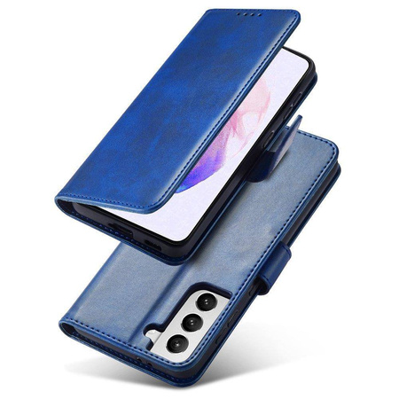 Magnethülle Elegant Case Cover Flip Cover Samsung Galaxy S22+ (S22 Plus) Blau