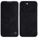 Nillkin Qin Leather Pro Case etui iPhone 14 Pro Max osłona na aparat kabura pokrowiec obudowa z klapką czarny