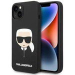 Original Case IPHONE 14 PLUS Karl Lagerfeld Harcase Silicone Karl's Head black