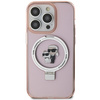 Karl Lagerfeld KLHMP15LHMRSKCP iPhone 15 Pro 6.1&quot; pink/pink hardcase Ring Stand Karl&amp;Choupette MagSafe