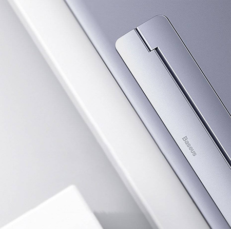 Baseus samoprzylepna aluminiowa podstawka pod laptopa MacBook ultra cienka składana srebrny (SUZC-0S)