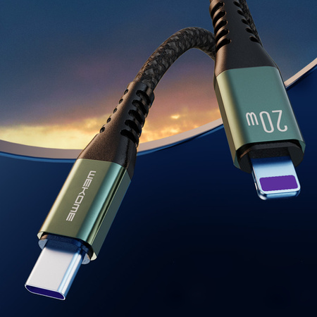 WEKOME WDC-170 Raython Series - Kabel połączeniowy 3w1 USB-A do USB-C + Lightning + Micro USB Fast Charging PD 1.2 m (Srebrny)