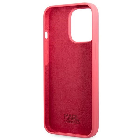 Karl Lagerfeld KLHCP13LSLMP1PI iPhone 13 Pro / 13 6.1 &quot;Hardcase fuchsia / fuchsia Silicone Plaque