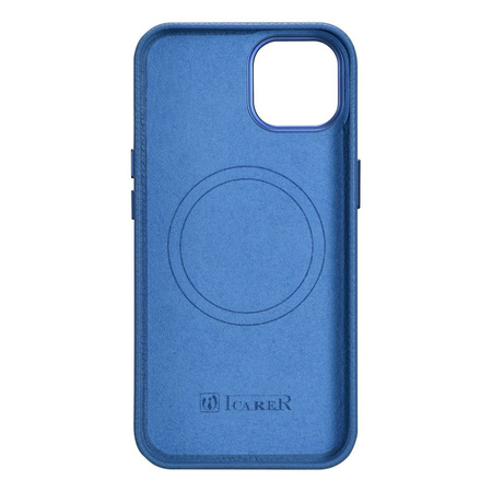 iCarer Case Leather genuine leather case for iPhone 14 hellblau (WMI14220709-LB) (MagSafe compatible)