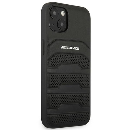 AMG AMHCP14MGSEBK iPhone 14 Plus 6,7" czarny/black hardcase Leather Debossed Lines