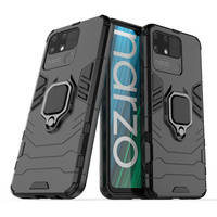 Ring Armor Tough Hybrid Case Cover + Magnethalter Realme Narzo 50A schwarz