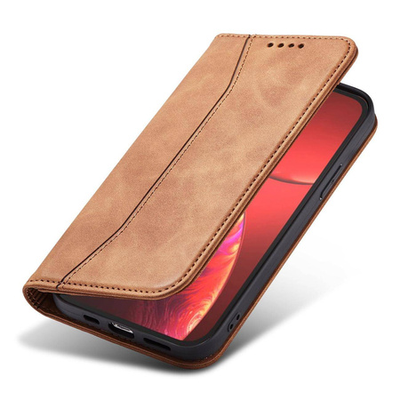 Magnet Fancy Case Case for iPhone 13 Pro Max Pouch Card Wallet Card Holder Brown