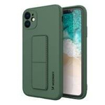 Wozinsky Kickstand Case elastyczne silikonowe etui z podstawką iPhone 12 ciemnozielony