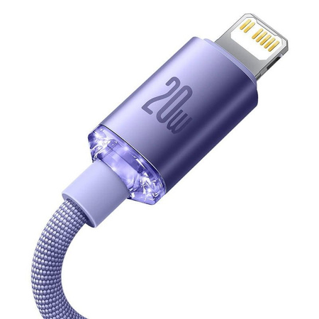 Baseus Crystal Shine Series Fast Charging Data Cable Type-C to iP 20W 1.2m Purple