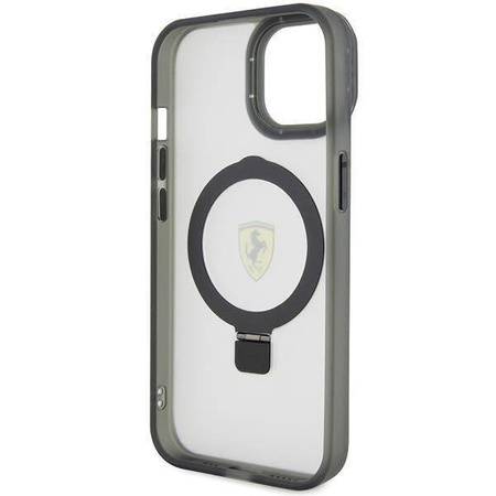 Original Handyhülle IPHONE 14 PLUS / 15 PLUS Ferrari Hardcase Ring Stand 2023 Collection MagSafe (FEHMP15MUSCAH) transparent