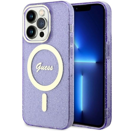 Guess GUHMP14XHCMCGU iPhone 14 Pro Max 6.7&quot; purple/purple hardcase Glitter Gold MagSafe