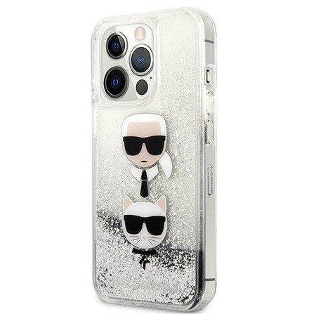 Karl Lagerfeld KLHCP13XKICGLS iPhone 13 Pro Max 6,7" srebrny/silver hardcase Liquid Glitter Karl&Choupette Head