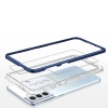 Clear 3in1 case for Samsung Galaxy S23+ silicone cover with frame blue