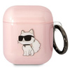 Original Handyhülle APPLE AIRPODS Karl Lagerfeld Ikonik Choupette (KLA2HNCHTCP) rosa