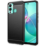 Carbon Case Hülle für Infinix Hot 12 Play NFC / Hot 12 Play flexible Silikon-Carbon-Hülle schwarz