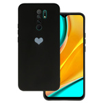 Vennus Silicone Heart Case do Xiaomi Redmi 9 wzór 1 czarny