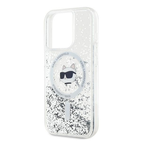 Karl Lagerfeld KLHMP14XLGCHSGH iPhone 14 Pro Max 6.7" hardcase transparent Liquid Glitter Choupette Head Magsafe