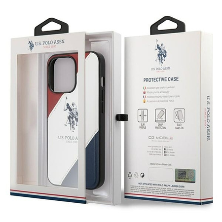 US Polo USHCP14LPSO3 iPhone 14 Pro 6,1" biały/white Tricolor Embossed