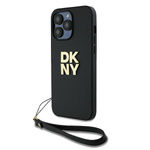 DKNY DKHCP14XPBSWSK iPhone 14 Pro Max 6.7" czarny/black hardcase Wrist Strap Stock Logo