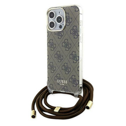 Guess nakładka do iPhone 15 Pro 6,1&quot; GUHCP15LHC4SEW HC CROSSBODY CORD 4G PRINT brązowa