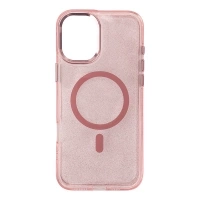 Etui brokatowe Glitter Case z MagSafe na Samsung Galaxy S25 Edge - różowe