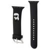 Strap for APPLE WATCH 4 / 5 / 6 / 7 / 8 / SE / ULTRA (42 / 44 / 45 / 49 MM) Karl Lagerfeld Strap 3D Rubber Karl Head (KLAWLSLKNK) black