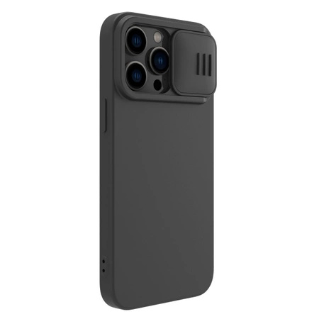 Nillkin CamShield Silky Silicone Case etui iPhone 14 Pro Max pokrowiec z osłoną na aparat czarny