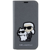 Karl Lagerfeld KLBKP14SSANKCPG iPhone 14 6.1" bookcase srebrny/silver Saffiano Karl & Choupette