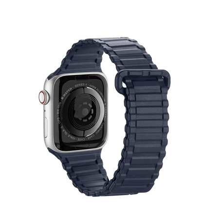 Dux Ducis Strap (Armor Version) Armband für Apple Watch SE, 8, 7, 6, 5, 4, 3, 2, 1 (41, 40, 38 mm) Magnetisches Silikonband Armband Blau