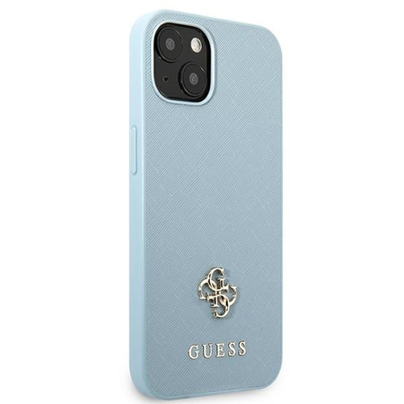 Original Case IPHONE 13 Guess Hardcase Saffiano 4G Small Metal Logo (GUHCP13MPS4MB) blue