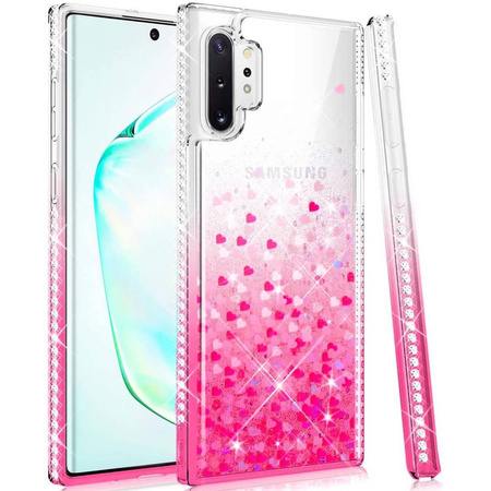 Etui IPHONE 12 PRO MAX Diamond Liquid Przelewany Brokat różowe