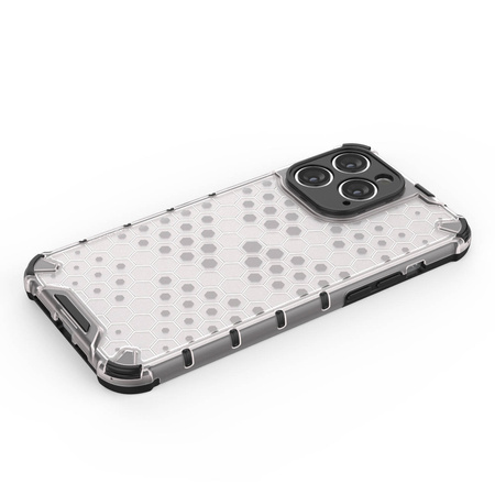 Honeycomb case for iPhone 14 Pro armored hybrid cover transparent