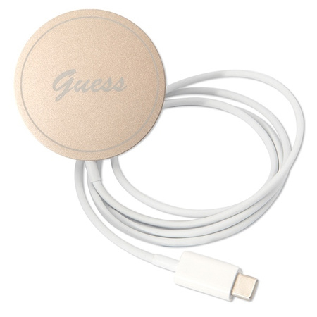 Guess Bundle Pack MagSafe IML Marble - Zestaw etui + ładowarka MagSafe iPhone 14 Plus (czarny/złoty)