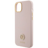 Guess Silicone Logo Strass 4G case for iPhone 15 - light pink