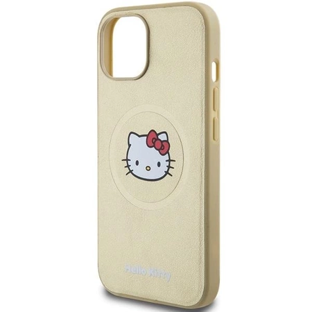 Hello Kitty Leather Kitty Head MagSafe case for iPhone 15 - gold