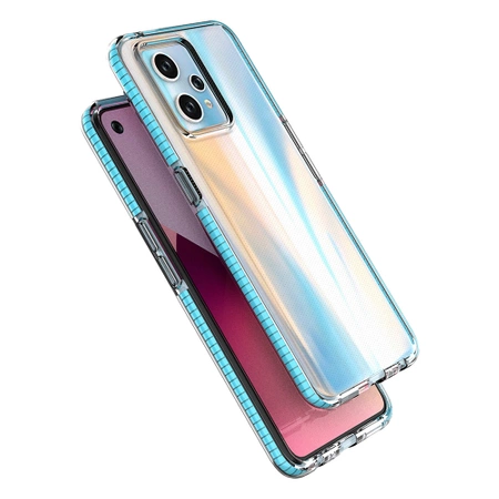 Spring Case for Realme 9 Pro+ / Realme 9 silicone cover with frame light blue