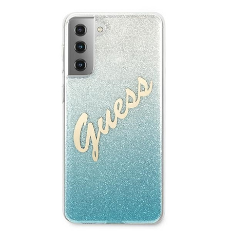 Guess GUHCS21MPCUGLSBL S21+ G996 niebieski/blue hardcase Glitter Gradient Script