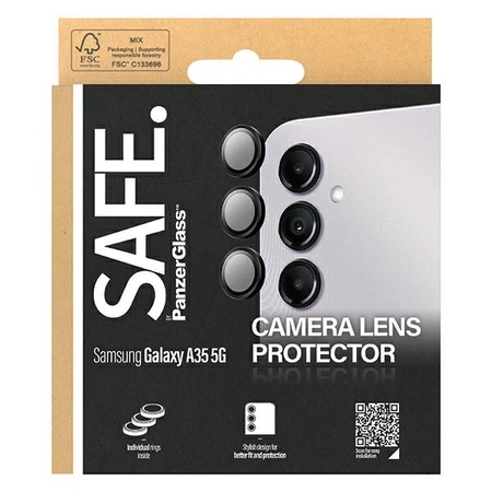 SAFE by PanzerGlass camera cover for Samsung Galaxy A35 5G - with black frame