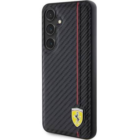 Oryginalne Etui FERRARI hardcase Carbon Printed Line FEHCS24MN3DUR do Samsung Galaxy  S24 Plus Czarny