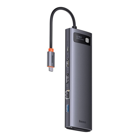 Baseus Metal Gleam Multifunktions-HUB USB Typ C 12in1 HDMI / DP / USB Typ C / Miniklinke 3,5 mm / RJ45 / SD (WKWG020213)