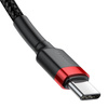 Baseus Cafule Cable wytrzymały nylonowy kabel przewód USB-C PD / USB-C PD PD2.0 60W 20V 3A QC3.0 1M czarny-czerwony (CATKLF-G91)