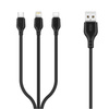 XO kabel NB103 3w1 USB - Lightning + USB-C + microUSB 1,0 m 2,1A czarny