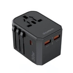 Choetech PD6041 USB-C USB-A PD 30W Reiseladegerät mit 4 US EU UK AU Steckern – Schwarz