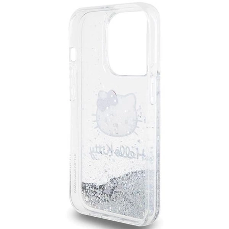 Hello Kitty Liquid Glitter Charms Kitty Head Hülle für iPhone 13 Pro / 13 – Silber