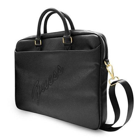 Guess Torba GUCB15PUSASBK 15" czarny/black Saffiano Script