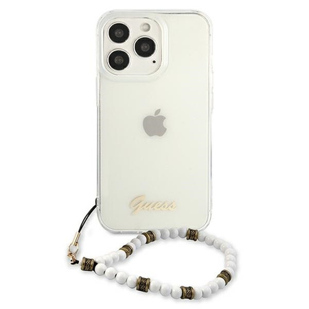 Guess GUHCP13LKPSWH iPhone 13 Pro / 13 6.1 &quot;Transparent hardcase White Pearl