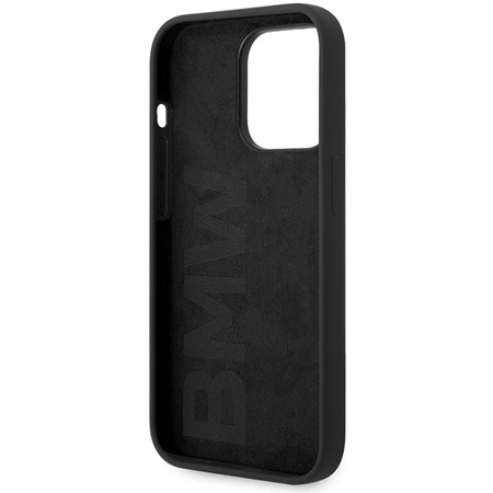 BMW Silikon-Metall-Logo-Hülle für iPhone 15 Pro – Schwarz