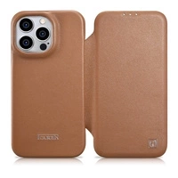 iCarer CE Premium Leather Folio Case iPhone 14 Pro Max Magnetic Flip Leder Folio Case MagSafe Braun (WMI14220716-BN)