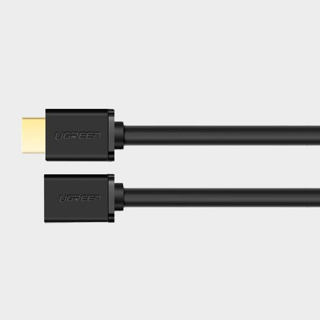 Ugreen kabel przewód adapter przejściówka przedłużacz HDMI (żeński) - HDMI (męski) 4K 10,2 Gbps 340 Mhz audio ethernet 1 m czarny (HD107 10141)